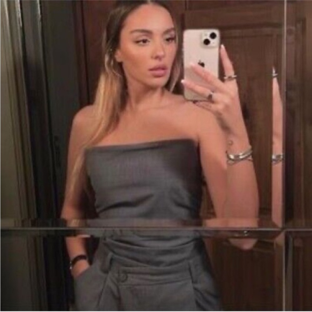 ❌SOLD❌ZARA NWOT Grey Strapless Bodysuit - Picture 2 of 4